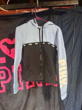 Victoria's Secret PINK Colorblock Full Zip Hoodie Size Small